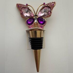 Gold and Purple Butterfly Wine Stopper, 🦋